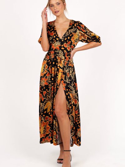 Petal & Pup Nadalyn Midi Dress - Black/Multi