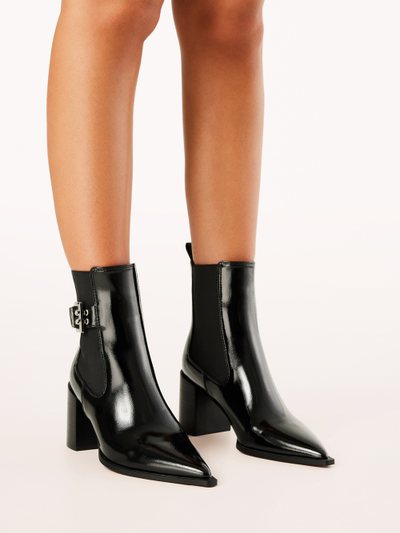 Petal & Pup Sevara Booties - Black Crinkle Patent
