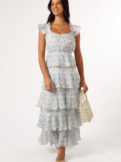 Petal & Pup Cayson Midi Ruffle Dress - Cream Lavender