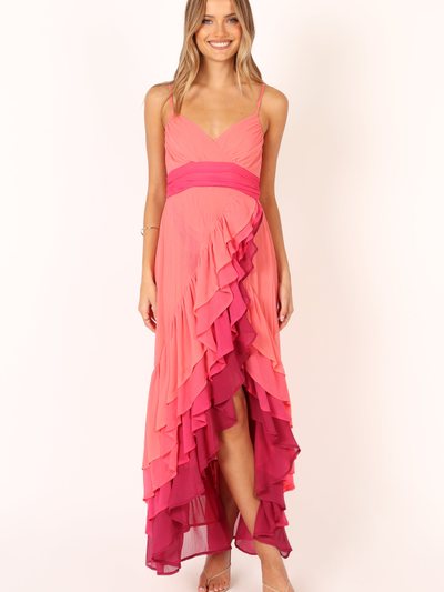 Petal & Pup BomBon Tiered Maxi Dress - Coral Hot Pink
