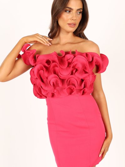 Petal & Pup Gemma Off Shoulder Mini Dress - Hot Pink