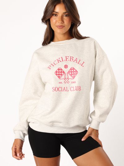 Petal & Pup Colette Pickleball Sweatshirt - Heather Grey