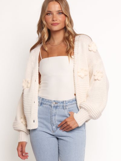 Petal & Pup Harlee Flower Cardigan - White