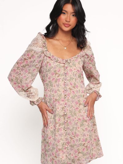 Petal & Pup Sylvia Long Sleeve Mini Dress - Ivory Multi