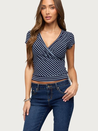 Edikted Naame Striped Wrap Top