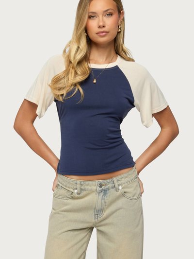 Edikted Fraise Contrast Back Tie Raglan Top