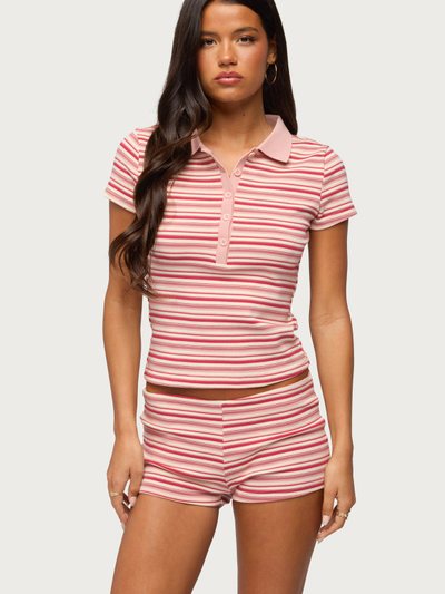 Edikted Noelia Striped Polo Top