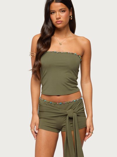 Edikted Monroah Bead Strapless Top