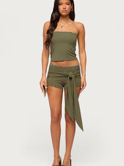 Edikted Monroah Bead Low Rise Shorts