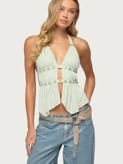 Edikted Izora Button Split Front Top