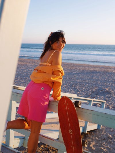 Lucy & Yak Parker - Denim Shorts in Pink Wash