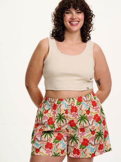 Lucy & Yak Jessie - Cotton & Linen Shorts in Totally Tropical Print