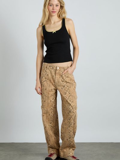 Damson Madder Drew Cargo Jeans - Snake Print