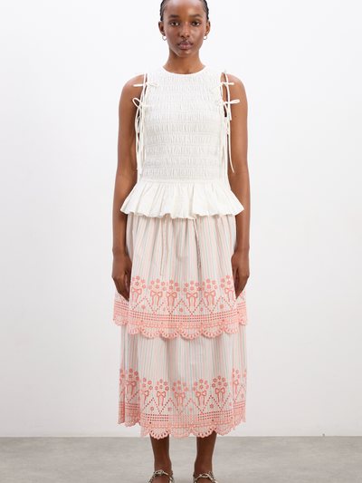 Damson Madder Cosette Skirt - Apricot Business Stripe