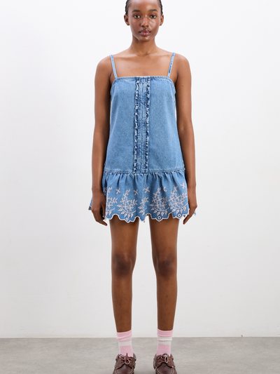 Damson Madder Lana Mini Dress - Embroidered Denim