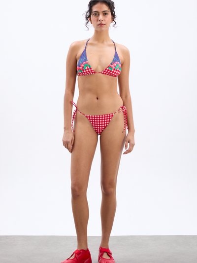 Damson Madder Tie Side Bikini Bottoms - Cherry Pie