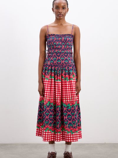 Damson Madder Kelia Midi Dress - Cherry Pie