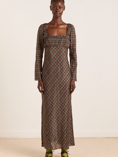 Damson Madder Marissa Sheer Midi Dress - Multi Check