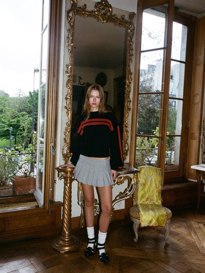 With Jean Hudson Mini Skirt | Grey