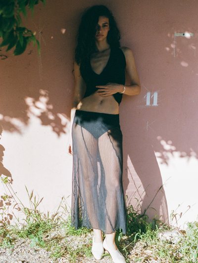 With Jean Lorenzo Midi Skirt | Black