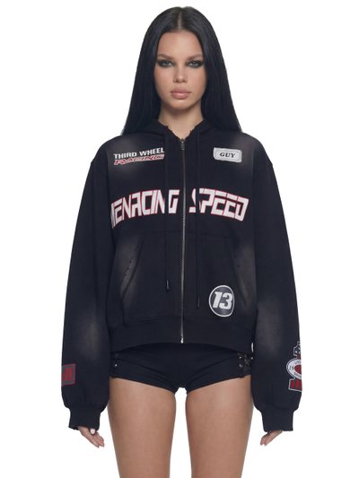Dolls Kill Crash Out Zip Hoodie