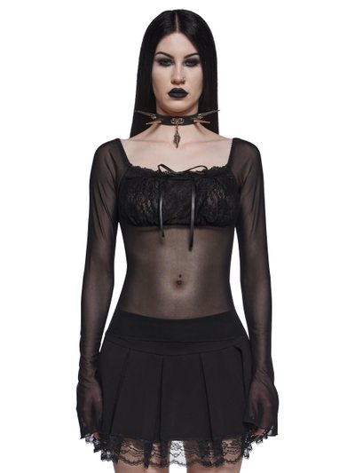 Dolls Kill Malice Mesh Long Sleeve Top