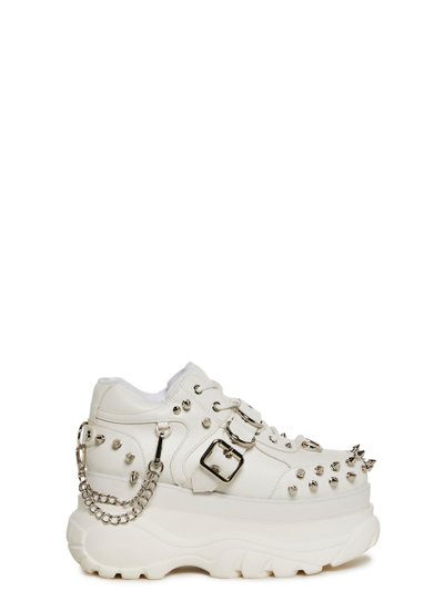 Dolls Kill Midnight Pit Spiked Sneaker - White