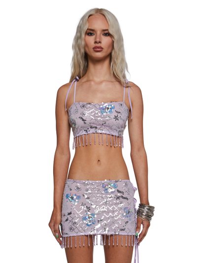 Dolls Kill Fluorescent Eden Crop Tank - Purple