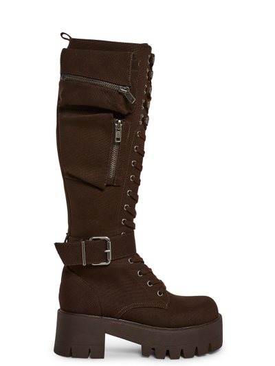 Dolls Kill Obsidian Pocket Combat Boots - Brown