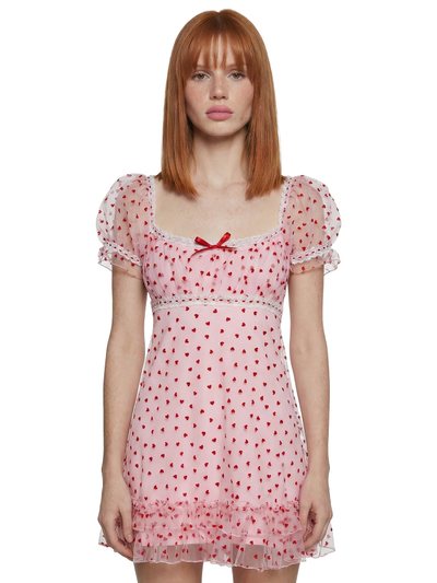 Dolls Kill Romantic Words Babydoll Dress - Pink