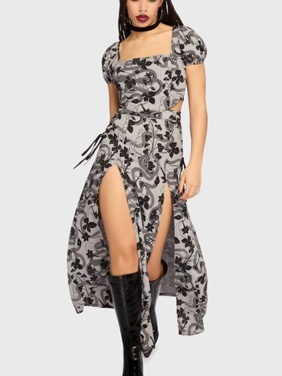 Killstar Venomous Rose Lace Up Skirt