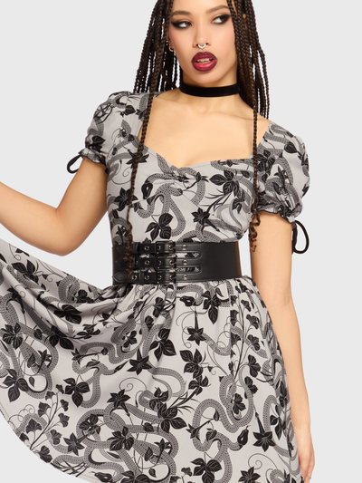 Killstar Venomous Rose Puffed Sleeve Mini Dress