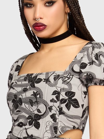 Killstar Venomous Rose Puffed Sleeve Corset Top