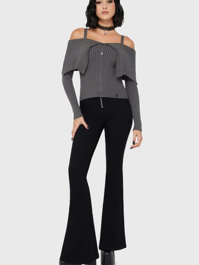 Killstar Dusk Empress Knit Top [Grey]