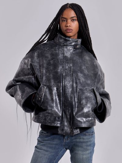Jaded London Mistra PU Leather Bomber Jacket
