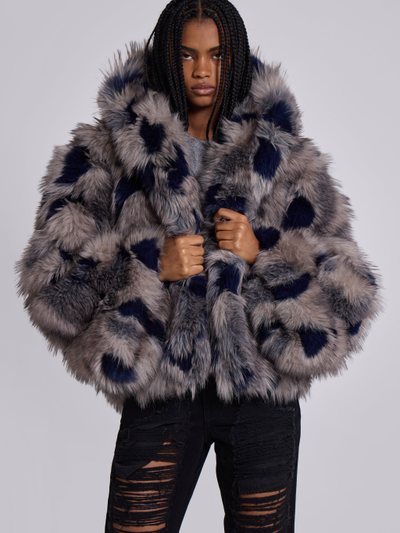 Jaded London Mara Oversized Faux Fur Coat in Ashen