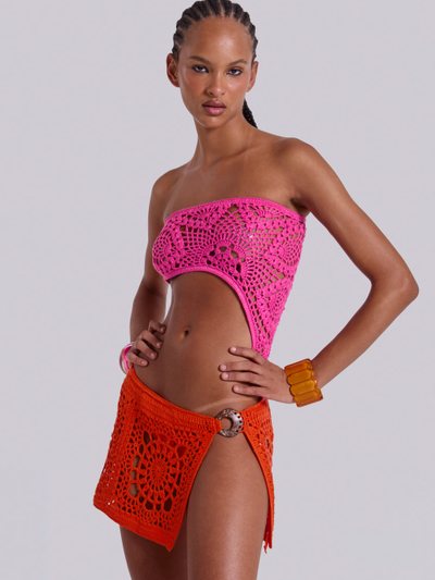 Jaded London Aurea Asymmetric Crochet Mini Dress