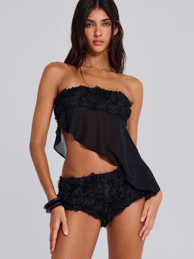 Jaded London Regina Corset Top In Black Roses