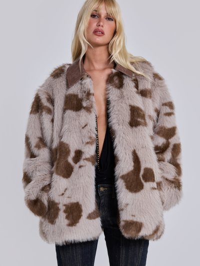 Jaded London Lorax Cow Faux Fur Jacket