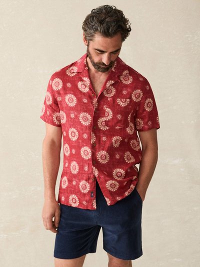 Faherty Short-Sleeve Hemp Blend Camp Shirt - Sun Blossom