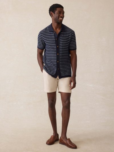 Faherty Short-Sleeve Sweater Shirt (Tall) - Northern Depths Stripe