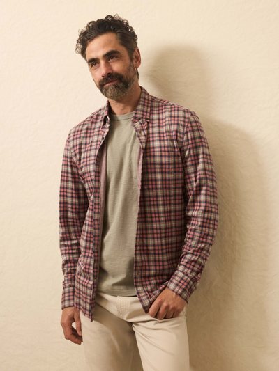 Faherty Coastline Knit Shirt - Redstone Forest Plaid (Tall)