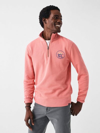 Faherty Spring Lake Long- Sleeve Terry Quarter- Zip - Faded Flag