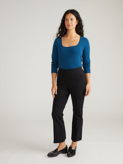 Universal Standard Long Sleeve Square Neck Tee - Deep Teal
