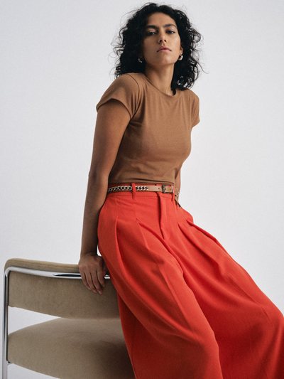 Universal Standard Ashley Cap Sleeve Tee - Classic Camel