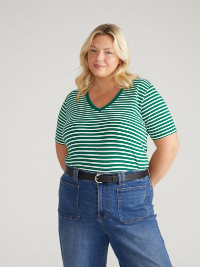 Universal Standard V Rex - Aventurine/Ecru Stripe