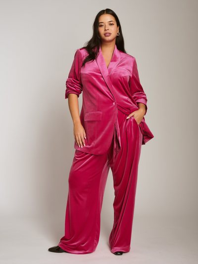 Universal Standard Luxe Belted Velvet Pant - Cerise
