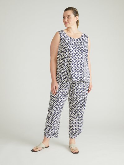Universal Standard Cooling Stretch Cupro Pants - Navy Hacienda Print