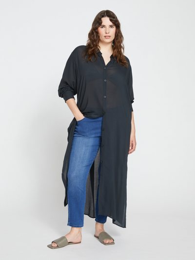Universal Standard Nailah Button Down Tunic - Black