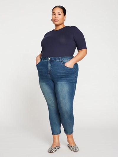 Universal Standard Seine High Rise Skinny Jeans 27 Inch - Distressed Blue